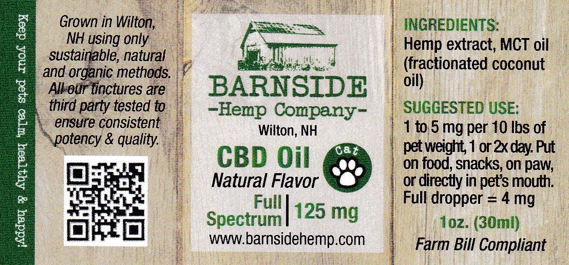 CBD Oil For Your Cat Natural Flavor 125mg - Barnside Hemp